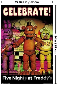 Five Nights at Freddy's - Celebrate Wall Poster, 22.375" x 34"