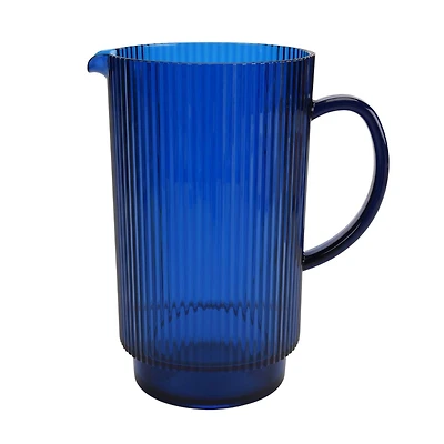 Blue Acrylic Ribbed Pitcher 1.9L