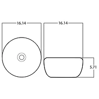 American Imaginations 16.14-in. W Above Counter Olive-White Bathroom Vessel Sink For Wall Mount Wall Mount Drilling AI-28378