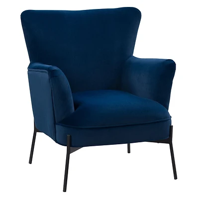 Fauteuil d'appoint d'intérieur à oreilles large et rembourré en velours CorLiving Eliana