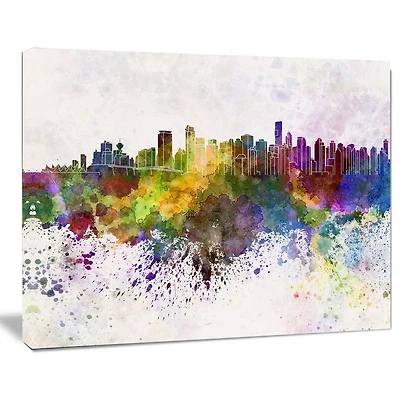Design Art Vancouver Skyline Canvas Print