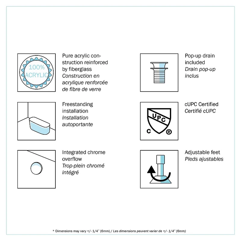 A&E Bath and Shower DORYA-BLK FREESTANDING BATHTUB