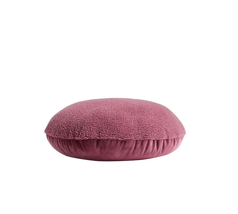 Mainstays Teddy Coussin Décoratif Rond, Gris