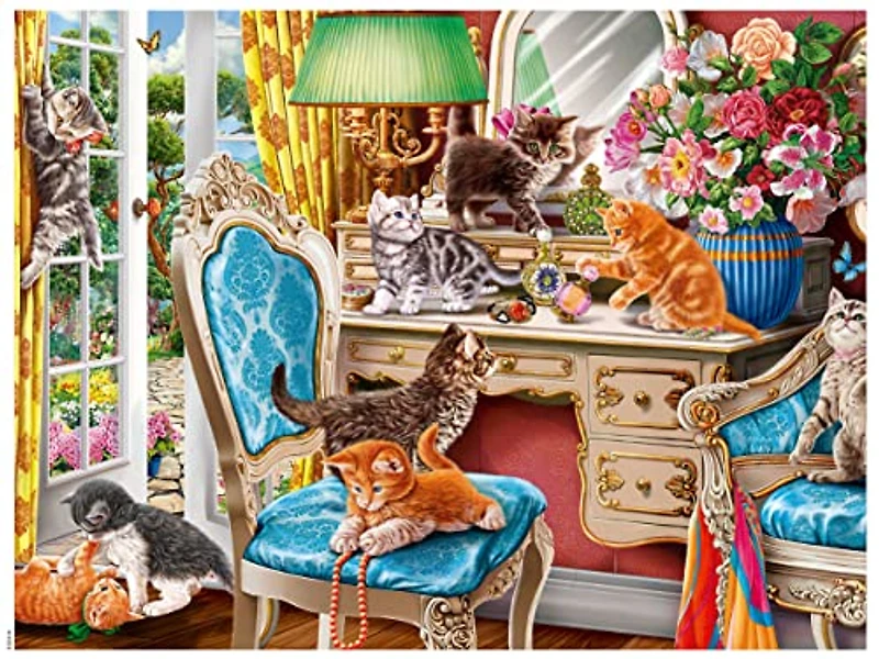 PAWS GONE WILD - KITTENS IN THE BEDROOM - 550 PIECE PUZZLE