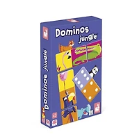 Janod Dominos Animaux de la Jungle  – Jeu Éducatif en Carton pour Enfants – À partir de 3 Ans – Développement de la Motricité Fine et Apprentissage des Nombres - 327712