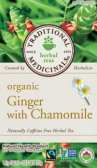 Gingembre et camomille biologique Traditional Medicinals