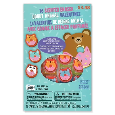 Mello Smello 16CT Valentins De Beigne Animal Avec Gomme A Effacer Parfumee Cartes