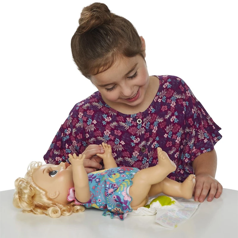 Baby Alive English Speaking Happy Hungry Baby Blond Curly Hair