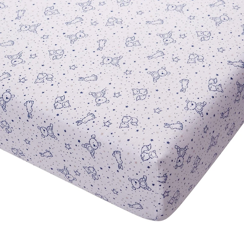 George Baby Organic Flannel Crib Sheet, 28" x 52", organic flannel