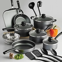 Tramontina PrimaWare 18 Pc Aluminum Nonstick Cookware Set – Steel Gray