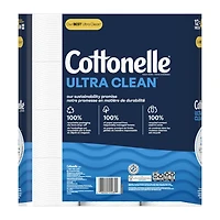 Cottonelle Ultra Clean Toilet Paper, 12 Mega Rolls, 284 Sheets per Roll