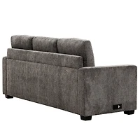Valencia 81in. Grey Queen Size Sleeper Sofa Bed with USB & Outlet