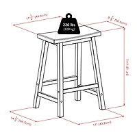 Winsome - Sally 3Pc Breakfast table & saddle stools