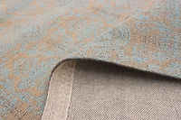 ECARPETGALLERY 4'9" x 6'9" Transitional Collage Handmade Area Rug for Living Room, Dining Room and Bedroom in Blue