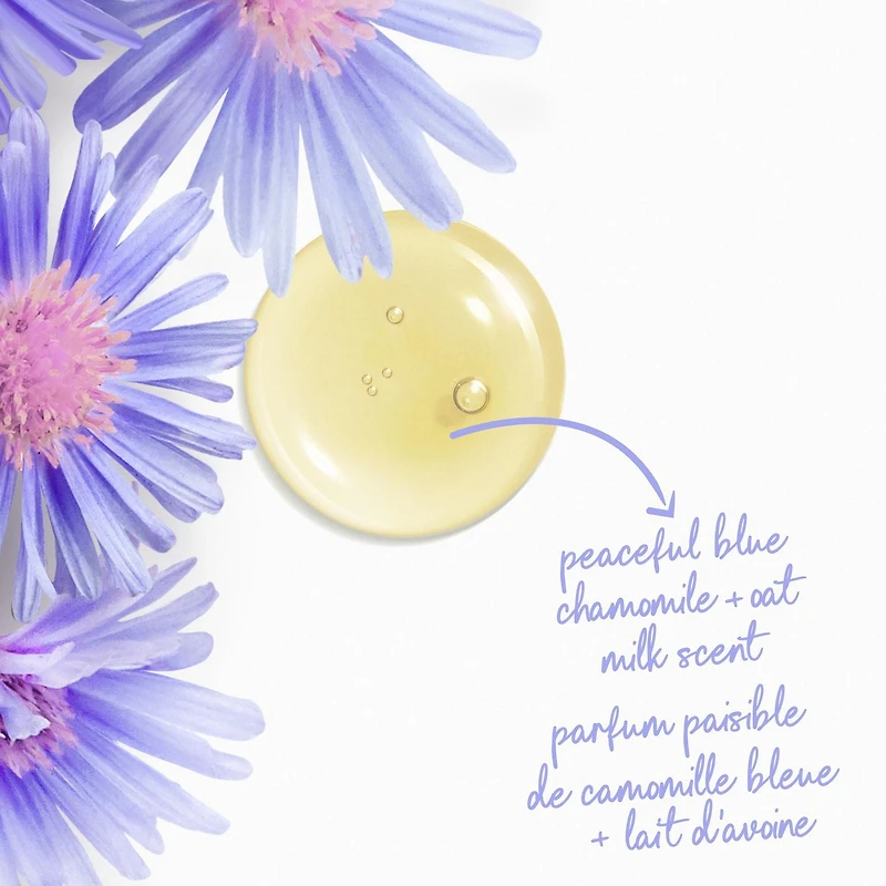 Dove Anti-Stress Body Wash with Pump for 24hr Lotion-Soft Skin, Blue Chamomile & Oat Milk, with No Sulfates No Parabens, 905mL