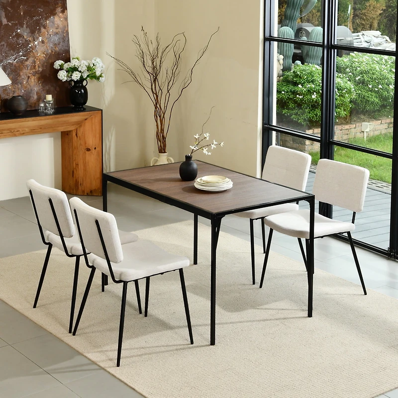 Homy Casa Table de Salle à Manger Rectangulaire de 47 po, Table de Cuisine Moderne Style Industriel, Marron Espresso
