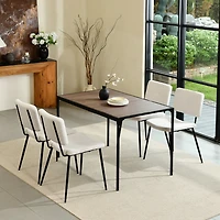 Homy Casa Table de Salle à Manger Rectangulaire de 47 po, Table de Cuisine Moderne Style Industriel, Marron Espresso