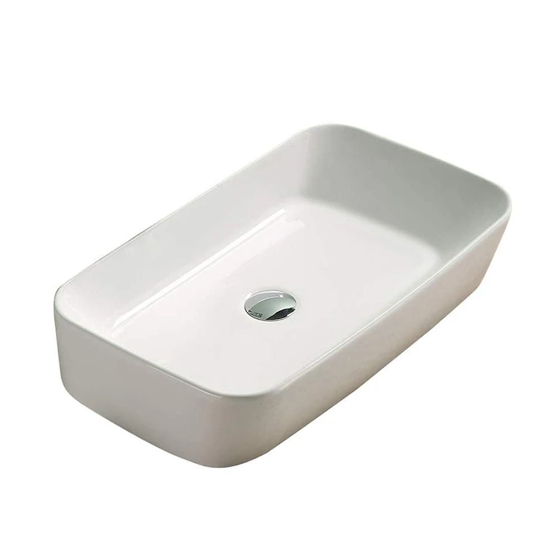 American Imaginations 22.72-in. W Above Counter White Bathroom Vessel Sink For Wall Mount Wall Mount Drilling AI-29168