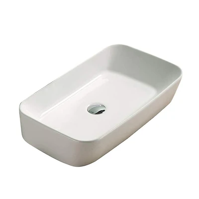 American Imaginations AI-29099 22,72 pouces W au-dessus du navire blanc de compteur pour le perçage de bâti de plate-forme de bâti de plate-forme