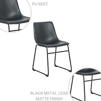 Modern Ani Armless Dining Chairs – Upholstered, Sleek Mid-Century Design, Sturdy Build Set of 2