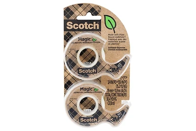 Ruban plus écologique 123DM-2-EF Magic(MC) Scotch®, 19 mm x 13,9 m (0,75 po x 550 po), avec dévidoir, 2 rouleaux/paquet Ruban plus écologique