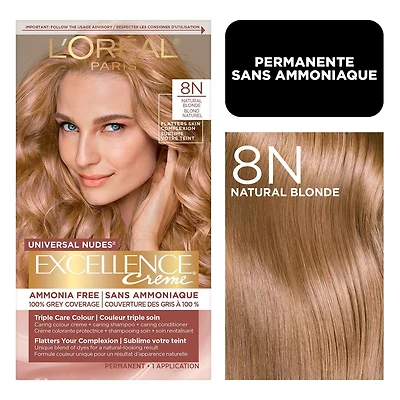 L'Oréal Paris Excellence Crème, Permanent Hair Dye, No Ammonia, 1 un