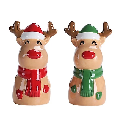 Holiday Time Reindeer Salt & Pepper Shakers