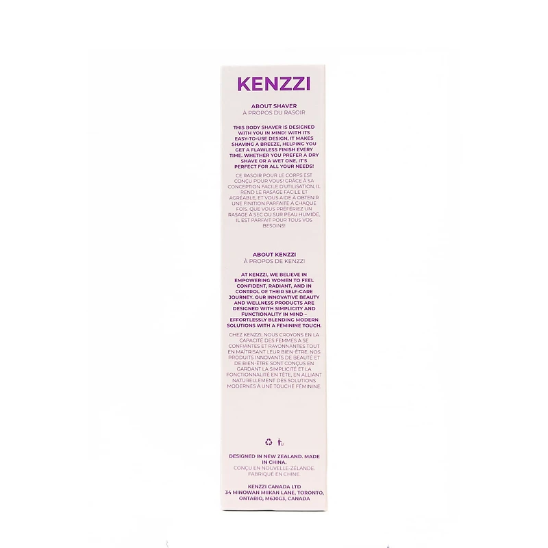 Rasoir rechargeable KENZZI 2-en-1 pour le corps et le visage, tondeuse et rasoir à lame circulaire, violet