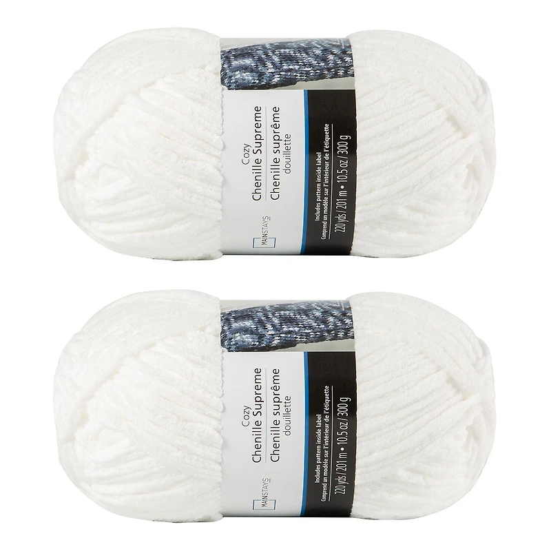 MAINSTAYS 2 Pack white polyester yarn