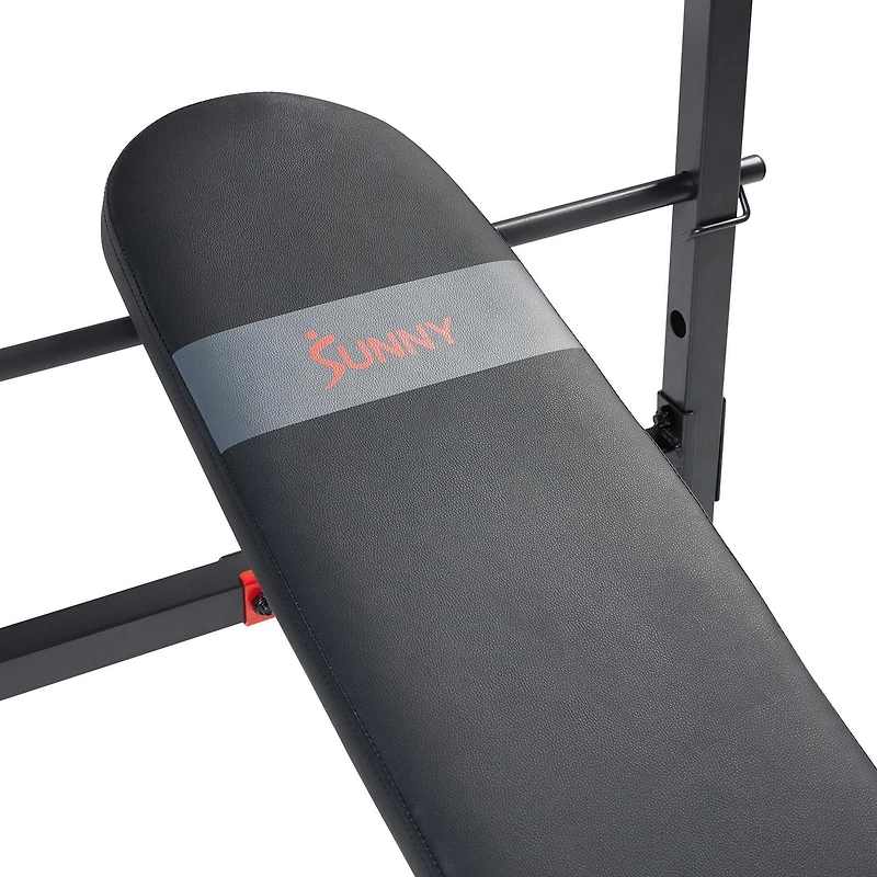 Sunny Health & Fitness Adjustable Standard Incline Weight Bench, Bench Press with Barbell Rack, Full Body Workout Exercise Multi-Function Strength Training for Home Gym - SF-BH623008