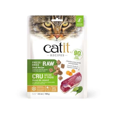 Nourriture Recettes Catit Cru séché à froid, Canard, 100 g