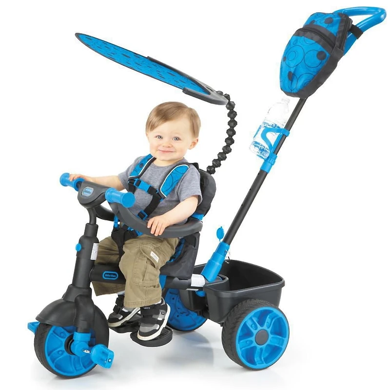 Tricycle 4 en 1, série de luxe, bleu fluo