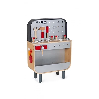 Janod - Brico'Kids - Etabli Reverso - 34 Accessoires en Bois - Jouet de Développement des Compétences Motrices - Apprentissage Précoce - Créatif et Imaginatif - Pour Tout-Petits - À partir de 3 Ans +