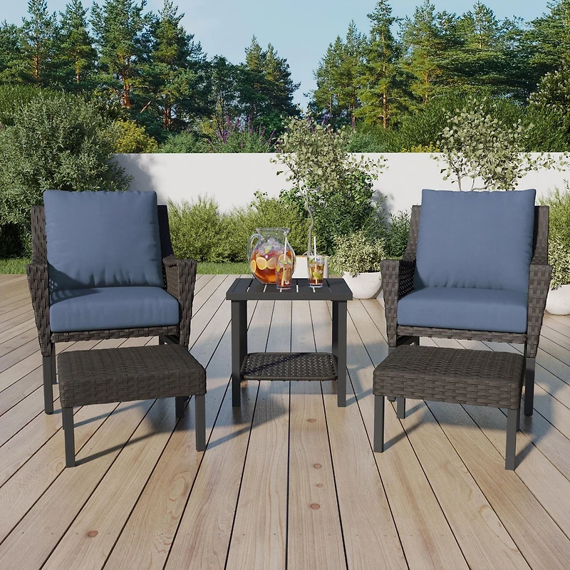 Ensemble causerie 5 pièces pour patio Belmont HOMETRENDS