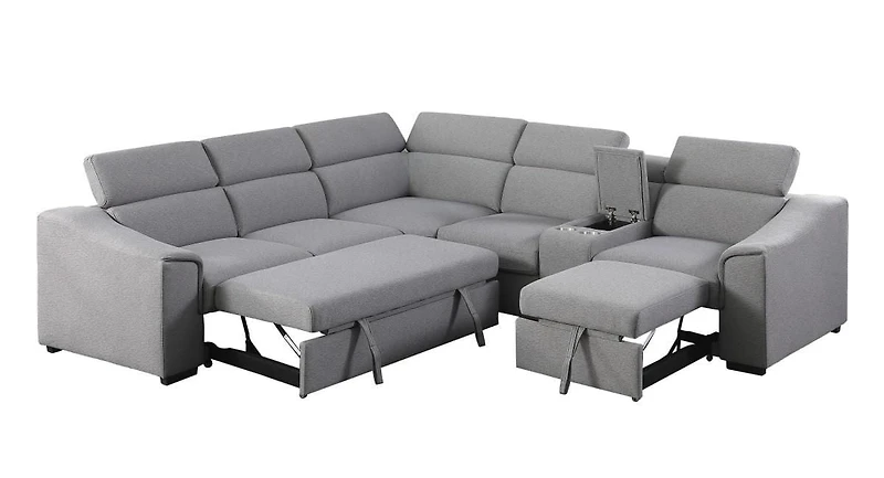Tyler RHF Sectional Sofa Bed, Urban Grey