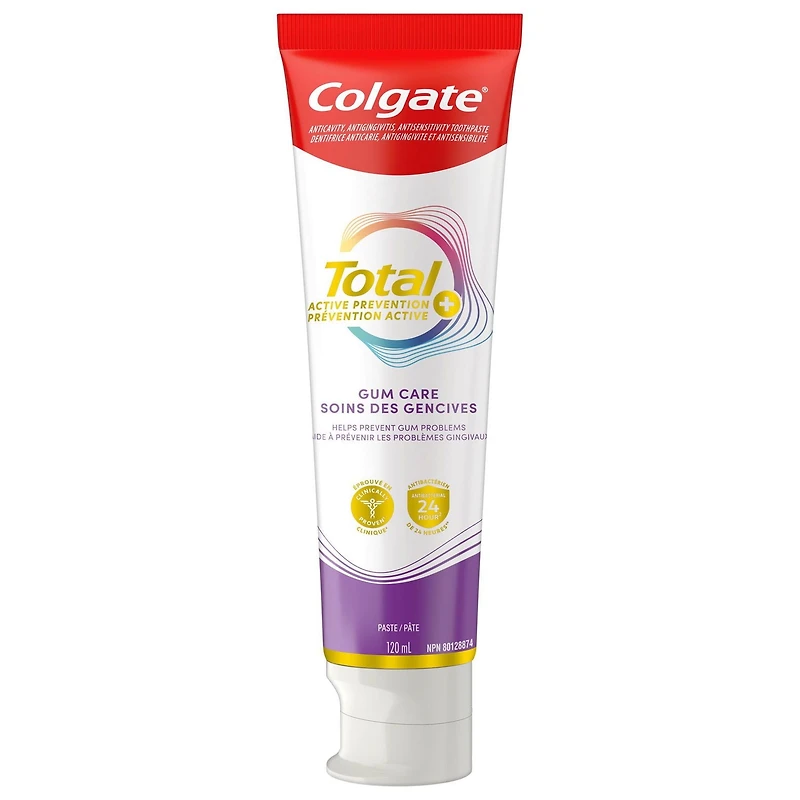 Colgate Total Active Prevention Plus Gum Care Toothpaste, Mint Flavour, 120 mL, 120ml
