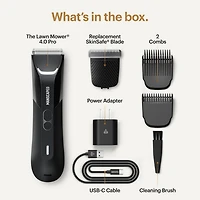MANSCAPED® The Lawn Mower® 4.0 Pro Men's Groin & Body Hair Trimmer with Additional SkinSafe™ Replacement Blade, Men's Electric Shaver