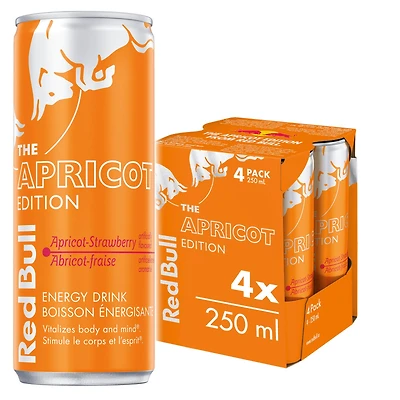 Red Bull Energy Drink, Abricot-fraise, 250ml (4 pack) 4 x 250 mL