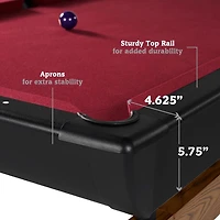Table de billard Edgewood d'intérieur noire de 7 pieds, accessoires de billard inclus, (84 po x 44 po), par Hall of Games