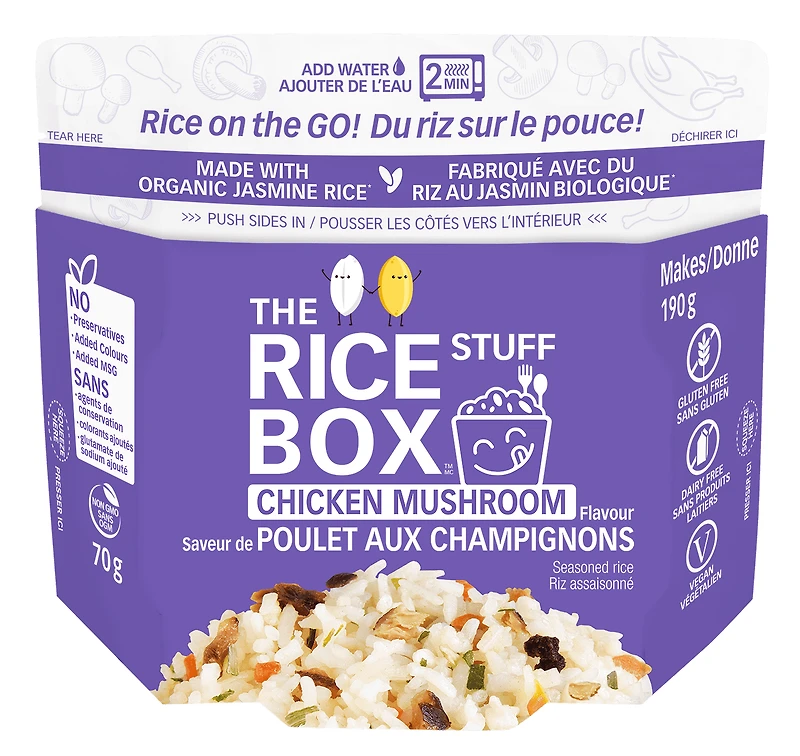 Boîte de riz instantané au poulet et aux champignons The Rice Stuff