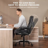 Chaise de bureau ergonomique à dossier haut en cuir Mainstays Executive, noire. Conçue pour les adultes, cette chaise est idéale pour les professionnels, les travailleurs à distance et les étudiants u