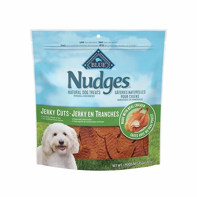 Blue Buffalo Nudges Jerky en Tranches Gateries Naturelles Pour Chiens, Poulet, 453g BLUE Nudges Jerky Poulet Chien