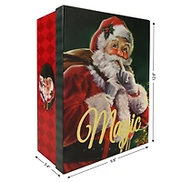 Holiday Time grande boîte rectangulaire pour le Père Noël avec paillettes