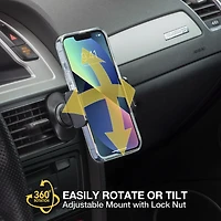 Montage universel de téléphone 2-en-1 Scosche UH4DVM-SP CarMount pour l’évent/tableau de bord avec ventouse pour l’auto