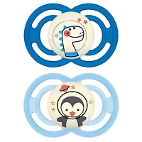 MAM Perfect Night Pacifiers, Glow in the Dark Pacifiers (2 pack), MAM Pacifiers 16 Plus Months, Best Pacifier for Breastfed Babies, Assorted, Baby Pacifier