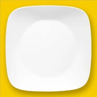 Corelle Pure White 9" Square Glass Salad Plate (Set of 6)