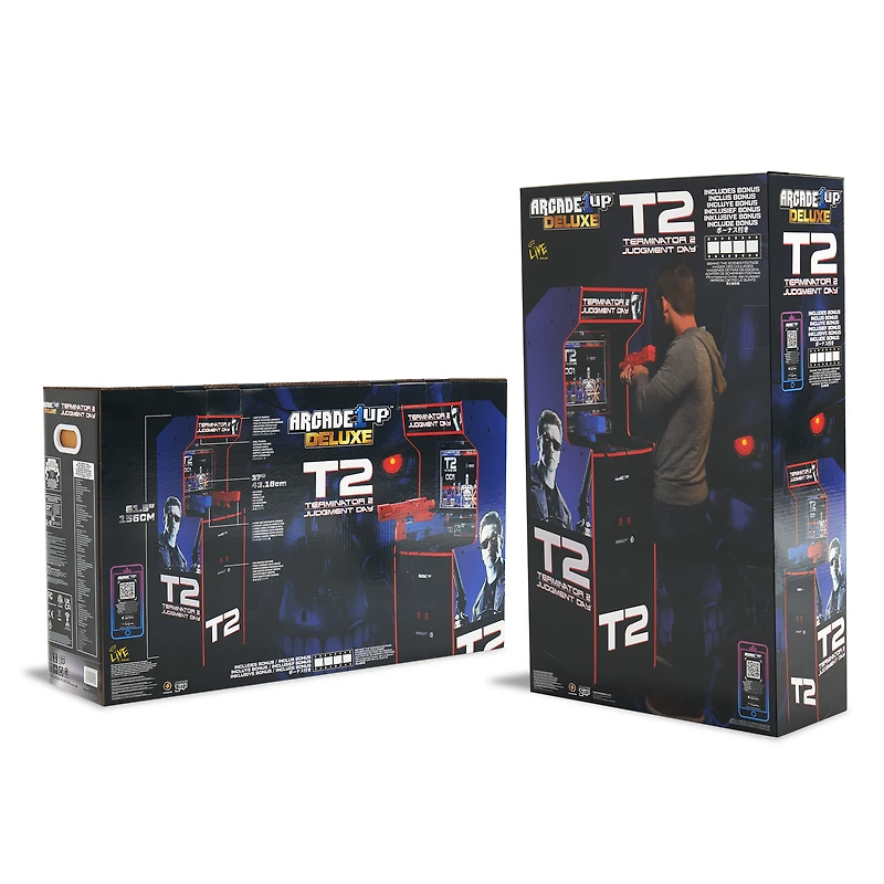 Arcade1Up Terminator 2 Deluxe Arcade Machine – 17" Color Screen, Real-Feel Arcade Light Guns, Wi-Fi Leaderboards, Classic Video Game, Perfect for at-Home Gaming