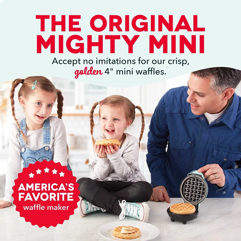 Dash Mini Gaufrier Pour Gaufres, Paninis, Pommes De Terre Râpées Et Autres Repas ou Collations Sur Le Pouce – Facile À Nettoyer, Surface Antiadhésive, Aqua