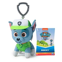 PAW Patrol: Rescue Wheels, 4-Inch Rocky Plush Toy, Miniature Stuffed Animals with Keychain Clip, Kids Toys for Boys and Girls 3+