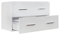 35-in. W 18-in. D Modern Wall Mount Plywood-Veneer Vanity Base Only In White AI-1731
